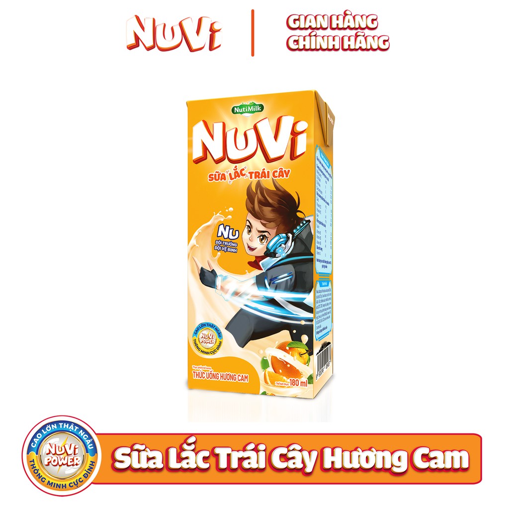 Thùng 48 hộp sữa Nutifood NuVi TU hương Cam SLTC hộp 180ml