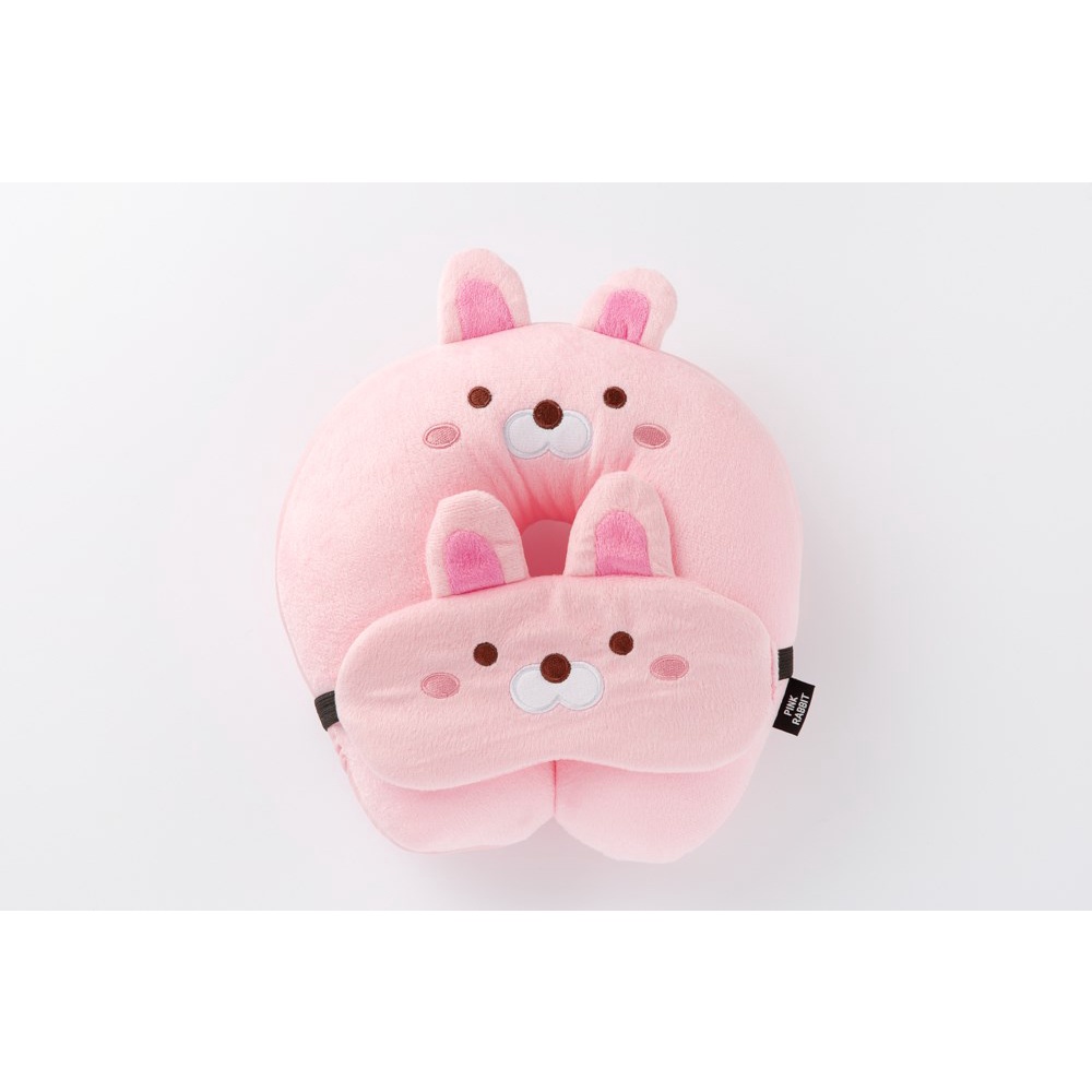 Set Gối Đệm Cổ Và Mặt Nạ Bịt Mắt ARTBOX Hàn Quốc Hình Chú Thỏ Hồng