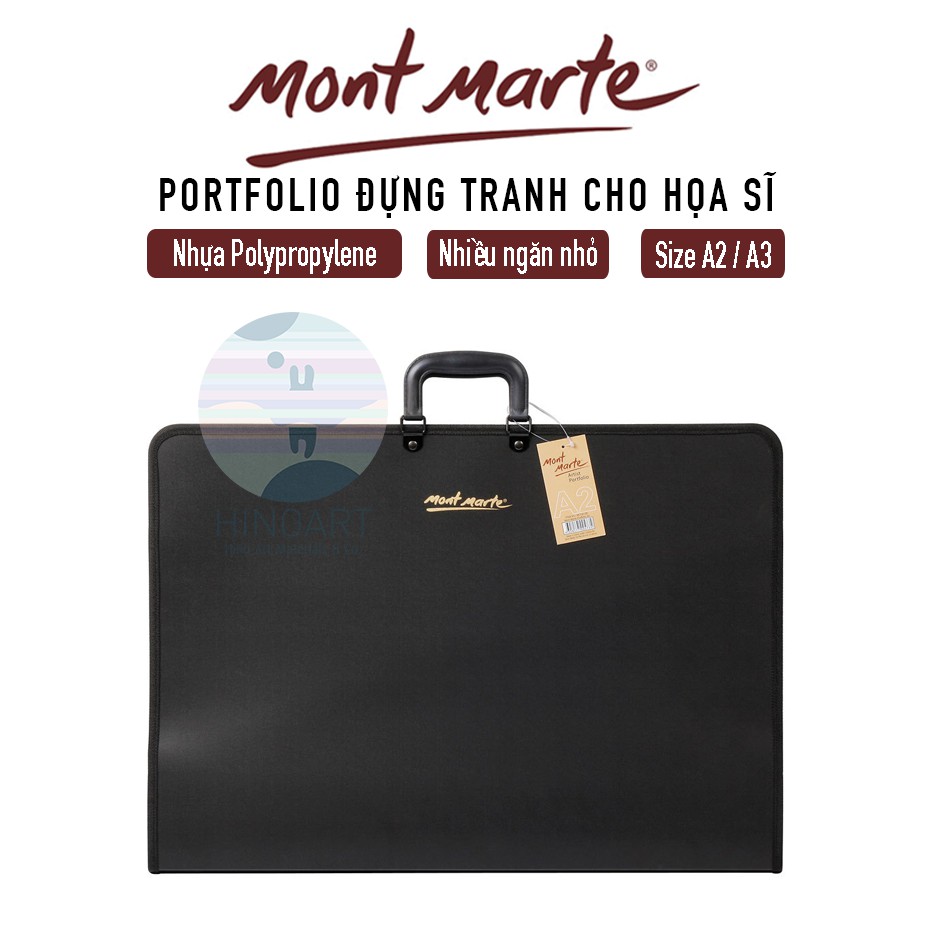 Cặp đựng tranh Mont Marte Portfolio - màu đen - A2/A3