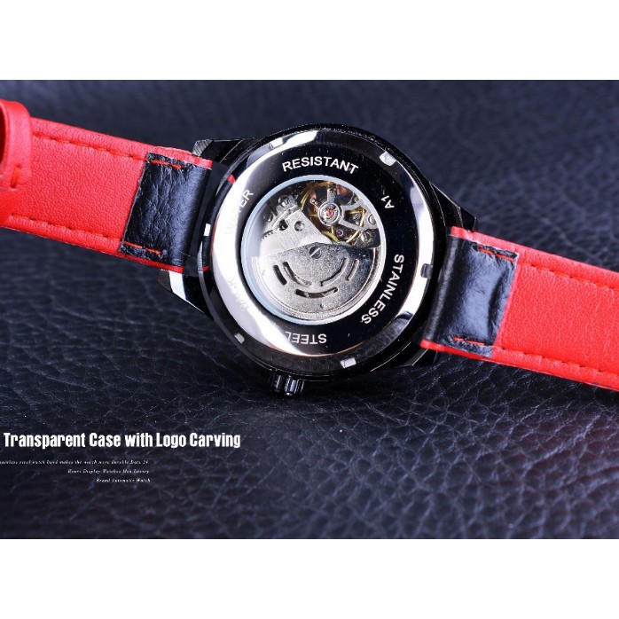 Đồng hồ nam Forsining A1 cơ lộ máy dây da kiểu dáng thể thao | BigBuy360 - bigbuy360.vn