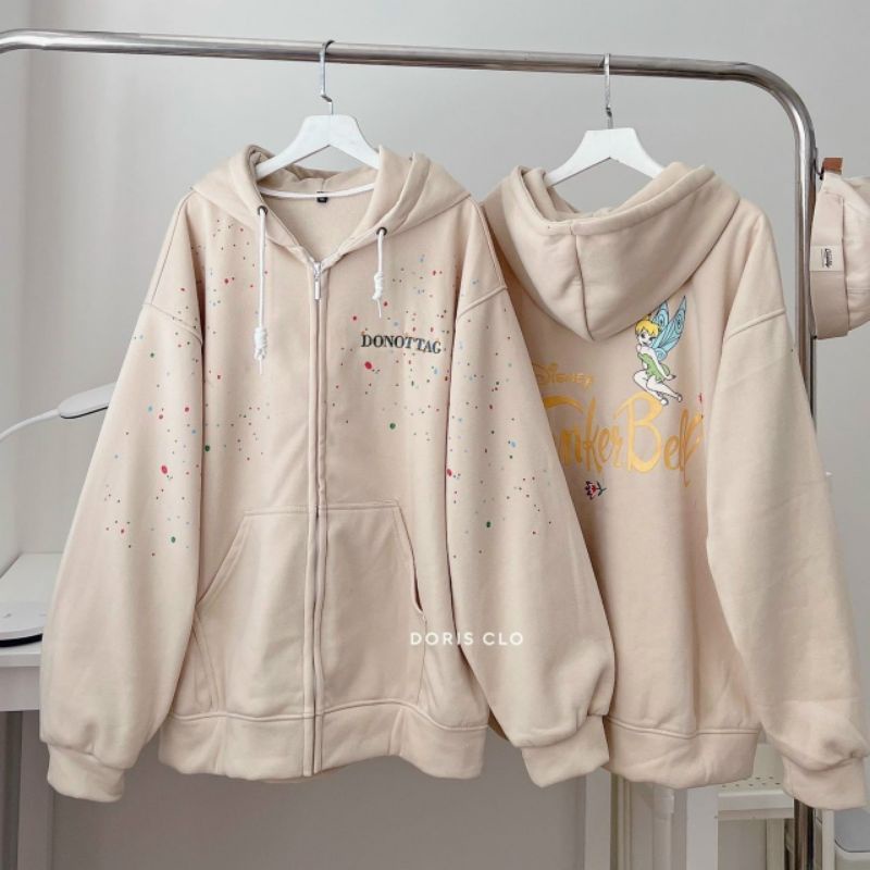 Áo khoác nữ có nón dây kéo form rộng cao cấp in chữ chống nóng chống lạnh, mẫu hoodie mới