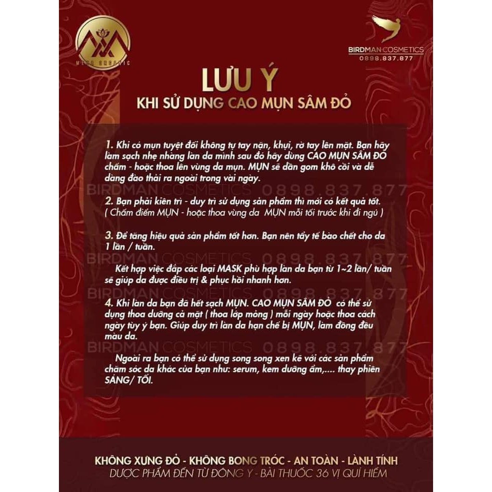 Cao mụn sâm đỏ 36 vị 15g | BigBuy360 - bigbuy360.vn