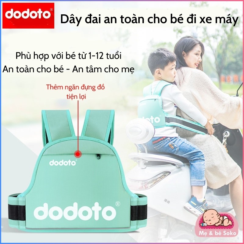 Đai đi xe máy cho bé Dodoto phù hợp cho trẻ từ 1 - 10 tuổi - Minso Kids