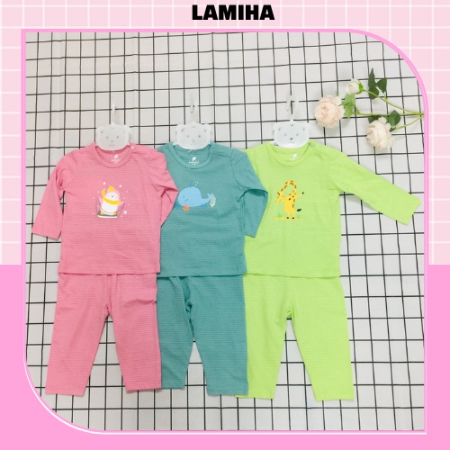Bộ quần áo thu đông dài tay cho bé trai bé gái Lullaby Nhật Hoa sale sốc size 6-18M NH69B