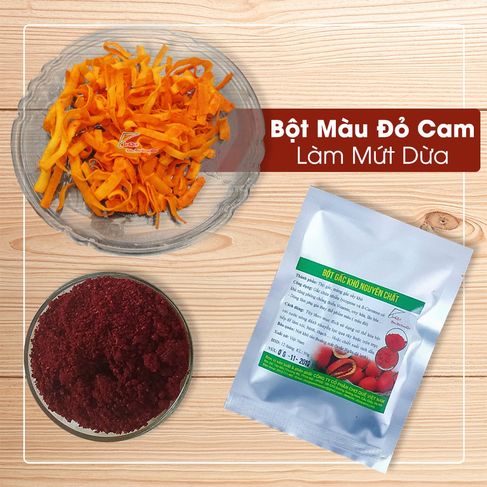 Bột Tạo Màu Đỏ Làm Mứt Dừa (bột gấc) 100gr