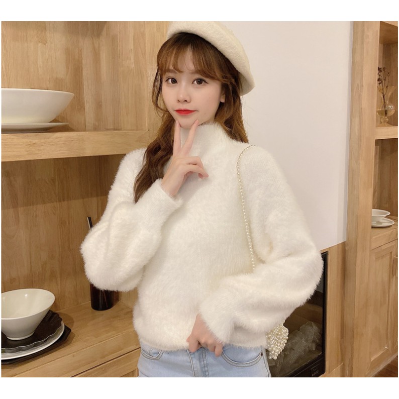 Áo Len Nữ,Áo Len Nữ Lông Chồn,Áo Len Nữ Tay Bồng Hàng QC[Xả Lỗ | BigBuy360 - bigbuy360.vn