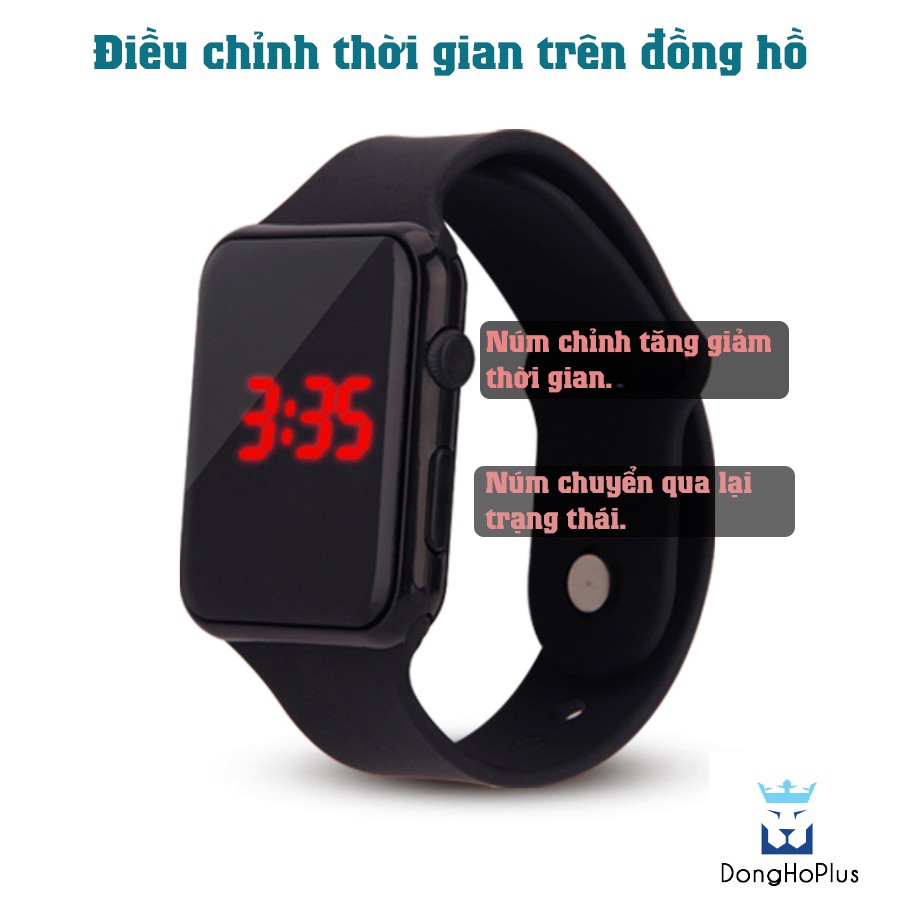 Đồng hồ điện tử cho nam nữ màn hình led dây cao su mặt vuông AP siêu đẹp | BigBuy360 - bigbuy360.vn