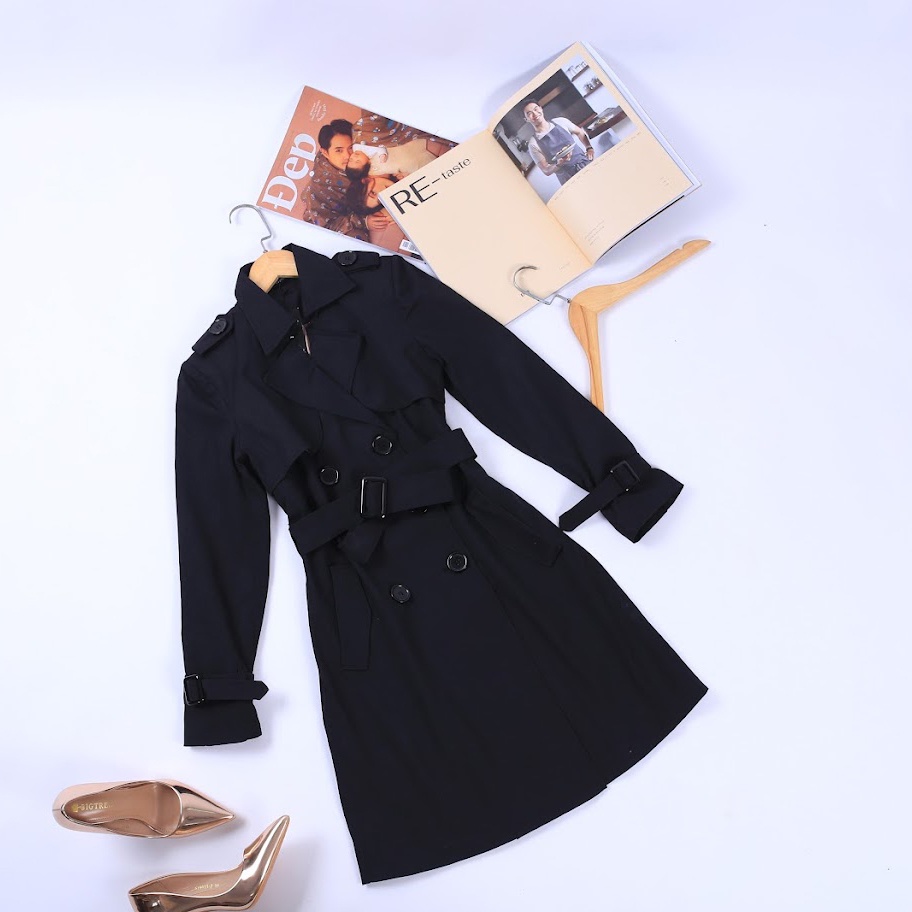 Áo khoác Mangto cho nữ chất liệu Kaki 2 lớp - Áo mangto nữ