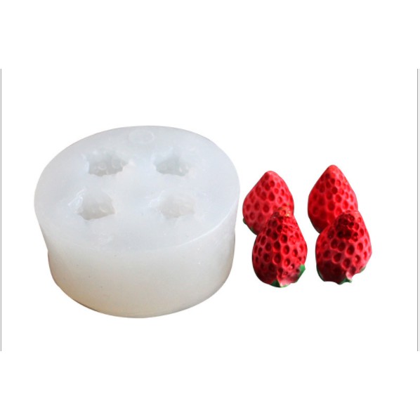 Khuôn Silicone trái cây Dâu Tây 4 Trái Vĩ Hồng