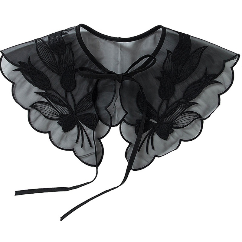 Cổ Áo Giả Thêu Hoa Có Thể Tháo Rời Cho Nữ