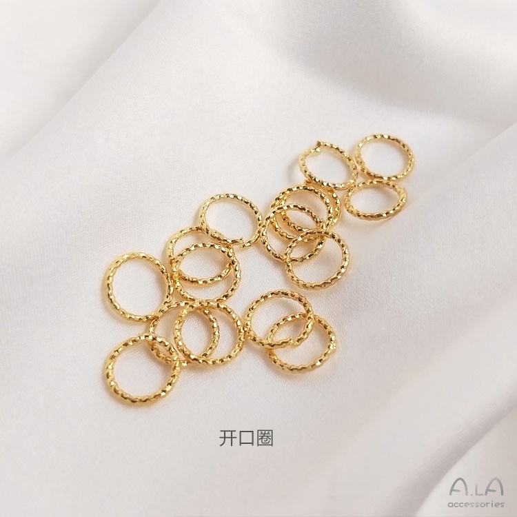 💖Trang sức DIY phụ kiện💖Giữ màu 18K mạ vàng Twist mở vòng 14K ánh sáng vàng ren đóng vòng DIY trang trí kết nối vòng phụ kiện