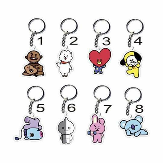 set nguyên bộ Móc khóa BT21