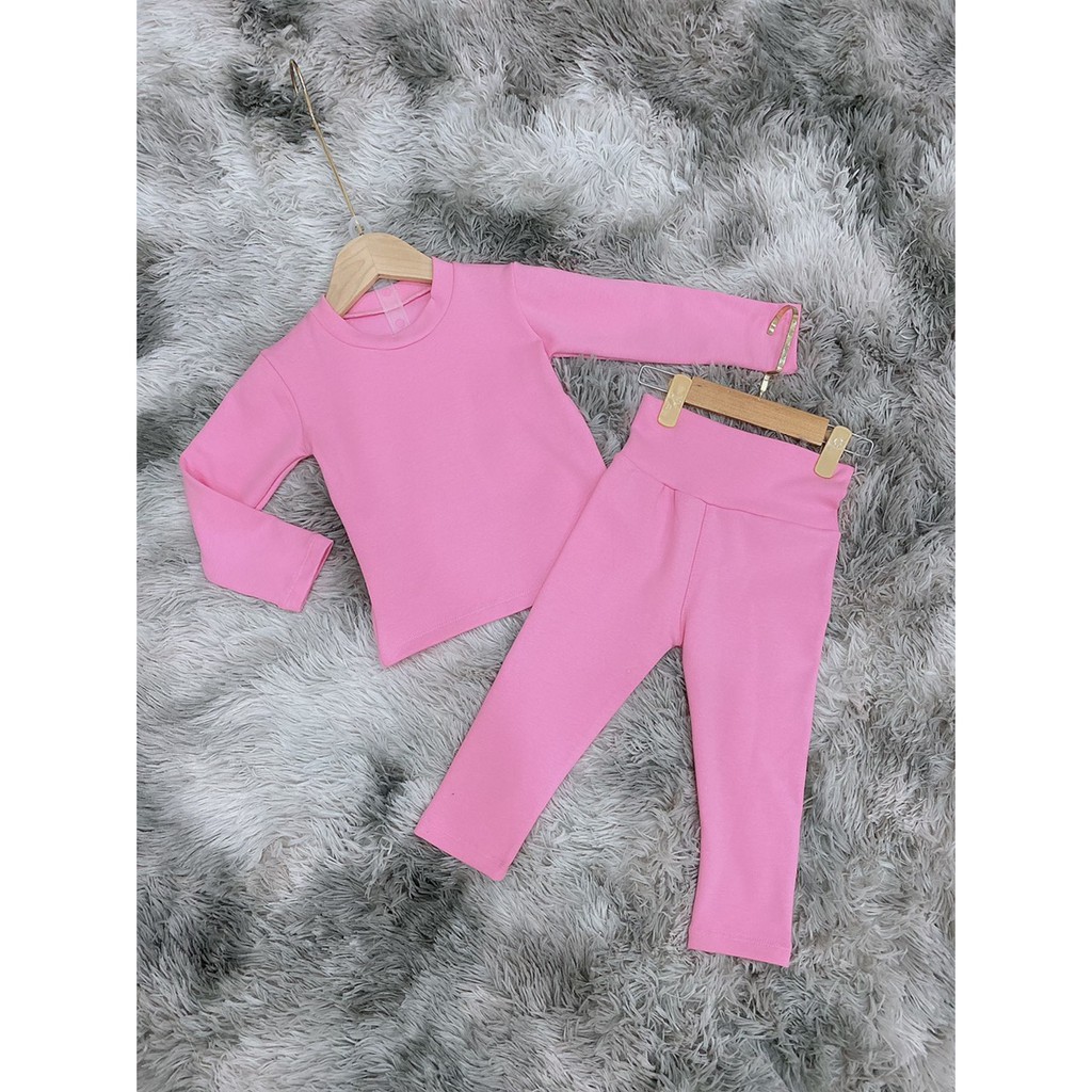 Bộ dài tay trẻ em cotton len hàng đẹp tám màu