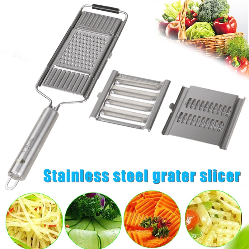 A Set of 3 Dụng Cụ Bào Rau Củ Quả Đa Năng Chất Liệu Thép Không Gỉ Mjy5