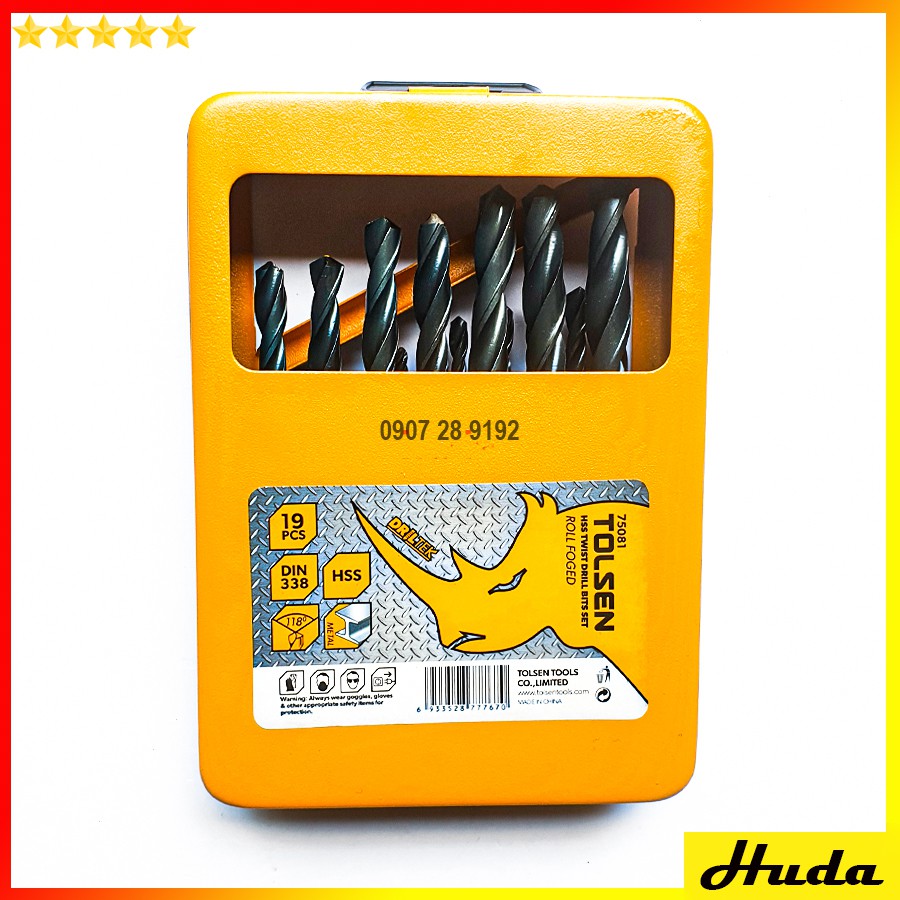 Bộ mũi khoan sắt 19 cây Tolsen