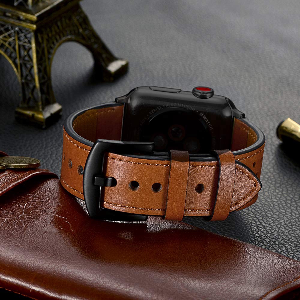 Genuine Leather Strap Band Bracelet for Apple Watch Serie 5 4 3 2 42/44mm iWatch