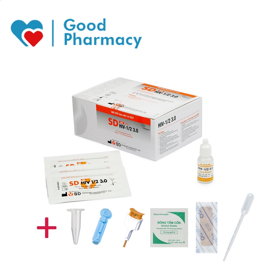 Bộ kit test SD HIV 1/2 3.0 (HÀN QUỐC) giúp xét nghiệm phát hiện HIV tại nhà độ chính xác cao