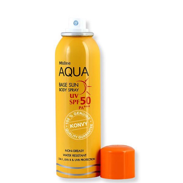 xịt chống nắng toàn thân chống nước aqua base sun body spray mistine nội địa thái lan 100ml