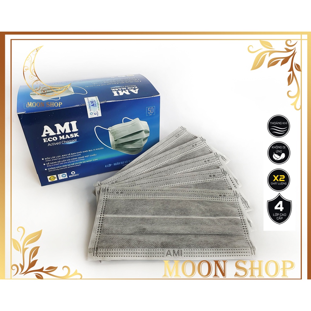 Hộp Khẩu trang màu Xám Ami 50 cái