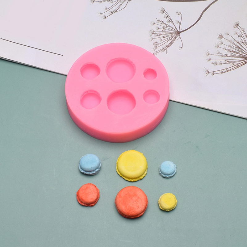 Khuôn Silicone 6 Ngăn Làm Bánh Hình Bánh Macaron