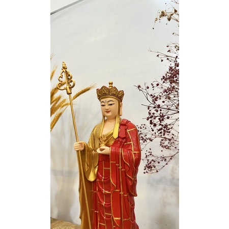 Tượng Địa Tạng Vương Bồ Tát 38cm/ Mục kiền liên 35cm
