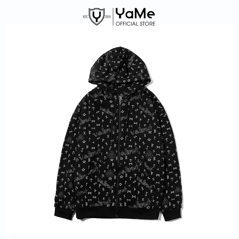 Áo khoác Nam Hoodie Zipper Đơn Giản Y2010 Thần Cổ Đại Valknut Ver3 20680 |YaMe|
