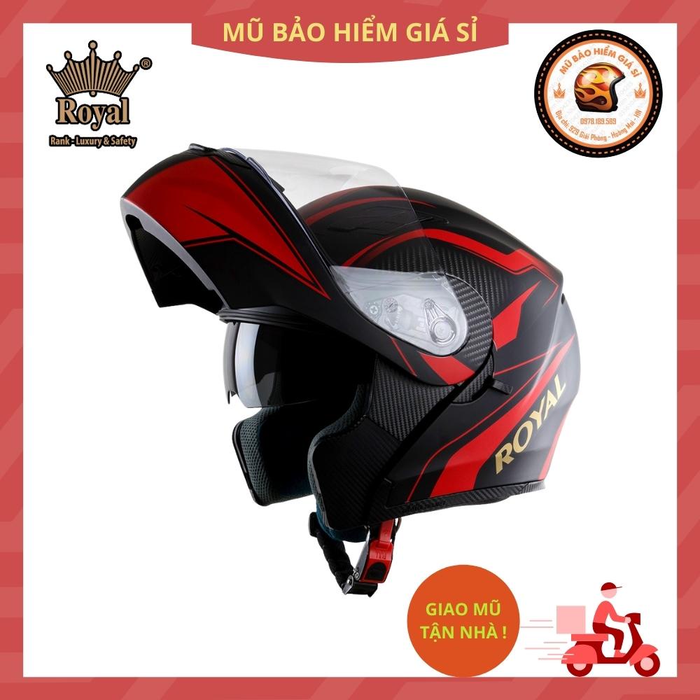Mũ bảo hiểm Fullface lật hàm 2 kính Royal M179 tem