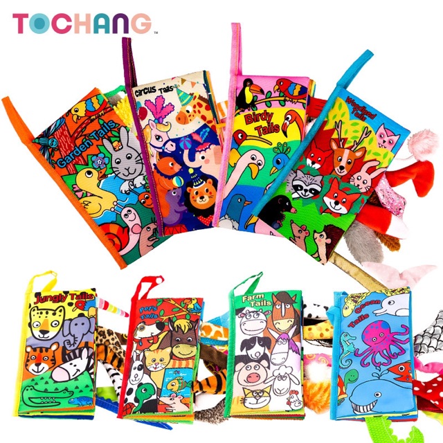 Sách vải đuôi 3D 12 chủ đề Tochang cho bé khám phá thế giới