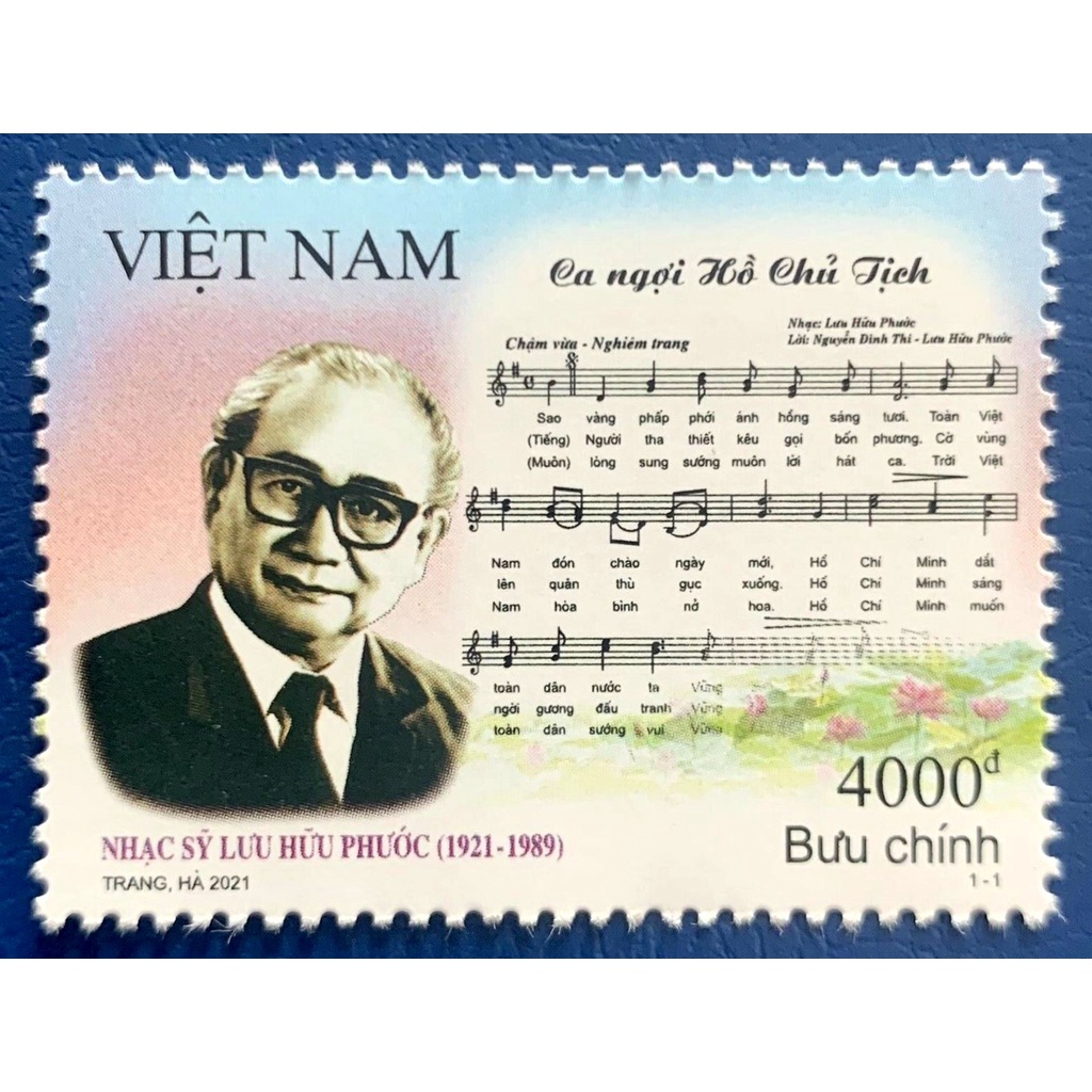 Tem sưu tập MS 1148 Tem Việt Nam Kỷ niệm 100 năm sinh nhạc sĩ Lưu Hữu Phước (1921- 1989) 2021