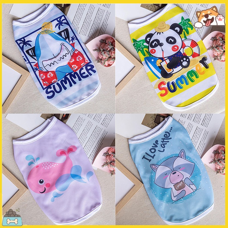 Áo thoáng khí in hình thú vật hoạt hình cho thú cưng