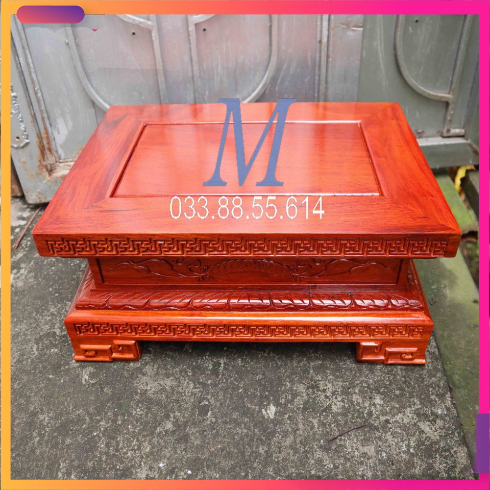 Đế chân loa chữ nhật gỗ hương mặt 40 rộng 30 cao 20