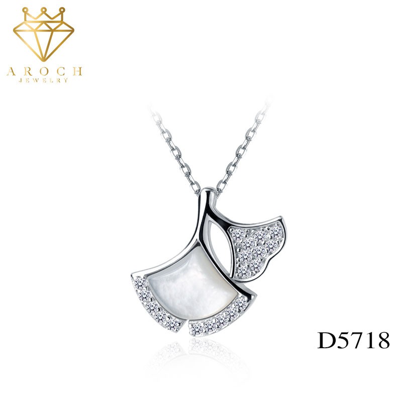 Dây chuyền bạc Ý s925 vỏ bạch quả rừng D5718 - AROCH Jewelry