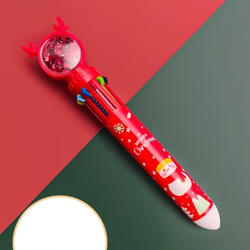Bút Bi Bấm in Hình Ông Già Noel 0.5 Nhiều Màu Sắc