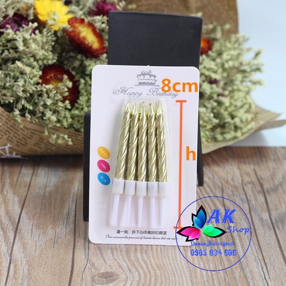 SET 10 NẾN TĂM NHŨ VÀNG 5CM