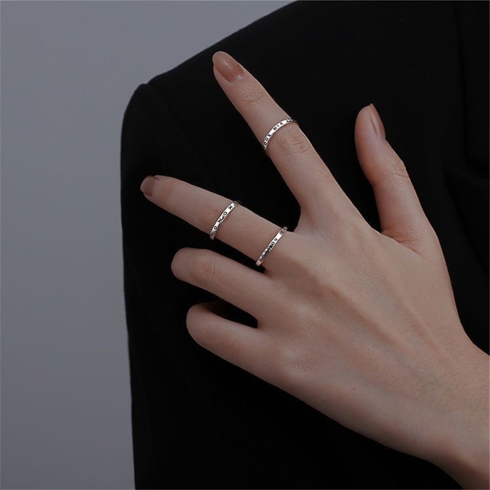Set 2 Nhẫn Hở Kiểu Dáng Thời Trang Phong Cách Hàn Quốc Cho NữYanqueens Quà tặng trang sức