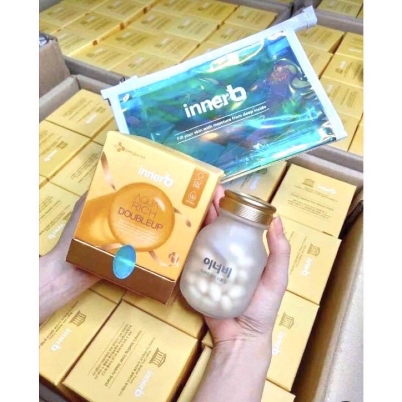 [hàng chuẩViên cấp nước và collagen cho da Innerb Aqua rich Double up Hàn Quốc 70v mẫu mới