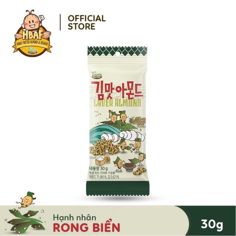 Hạt Hạnh Nhân Tom's Farm Hàn Quốc 30g