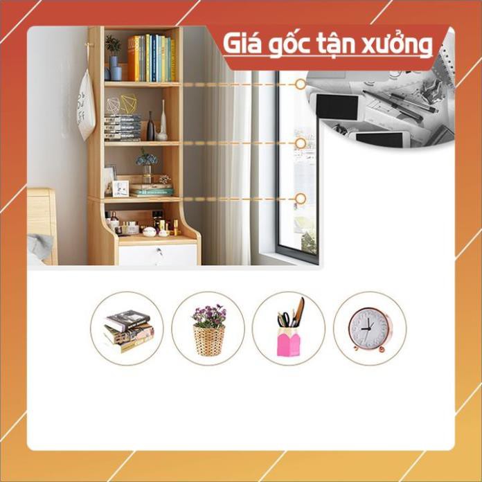 💥HÀNG CÓ SẴN💥 Tủ táp đầu giường kèm giá sách - Tủ đứng gỗ hiện đại PUK013