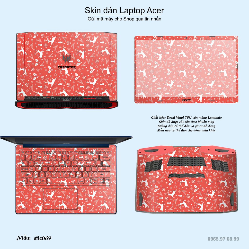 Skin dán Laptop Acer in hình Hoa văn sticker _nhiều mẫu 12 (inbox mã máy cho Shop)