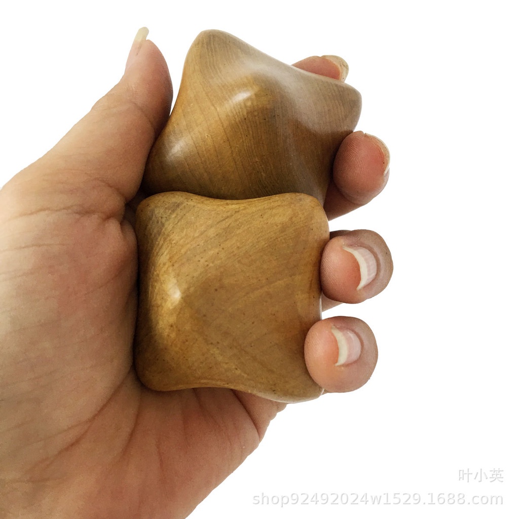 Dụng cụ ấn huyệt lòng bàn tay hình lục giác bằng gỗ thơm giảm tê bì tay, dụng cụ massage tay | Mỹ nghệ phương chi