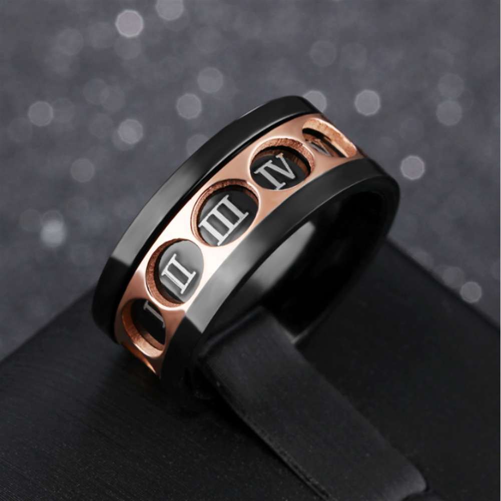Nhẫn Thép Titan Khắc Số La Mã so122