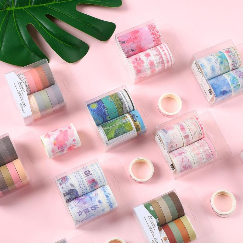 SET 10 CUỘN WASHI TRANG TRÍ, DECOR DỄ THƯƠNG