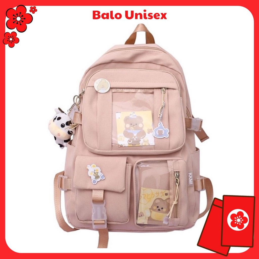 Balo Unisex trong suốt chống nước, balo đi học phong cách Hàn Quốc 604ULZ