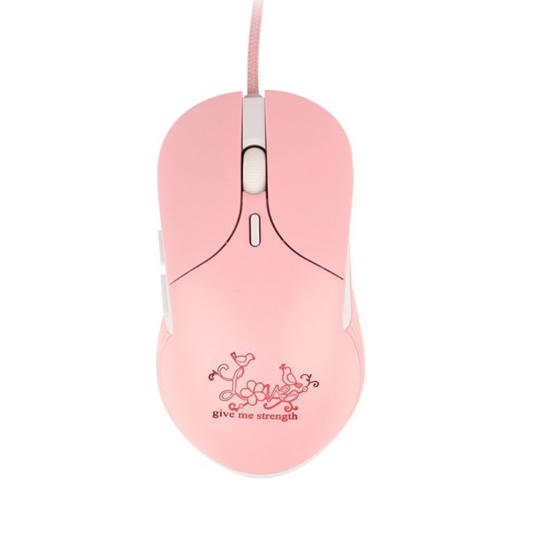 Chuột chơi game có dây USB &amp; đèn LED màu hồng tiện lợi cho PC/Notebook/laptop