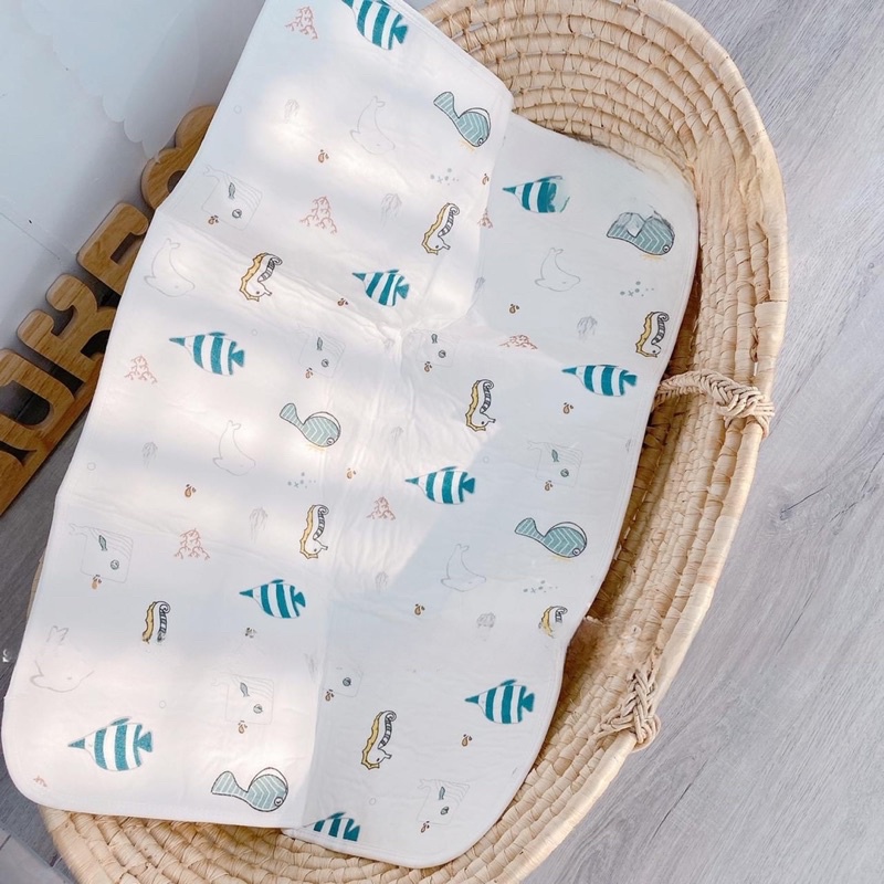 Lót Nằm Chống Thấm Sợi Tre 5 Lớp Cho Bé
