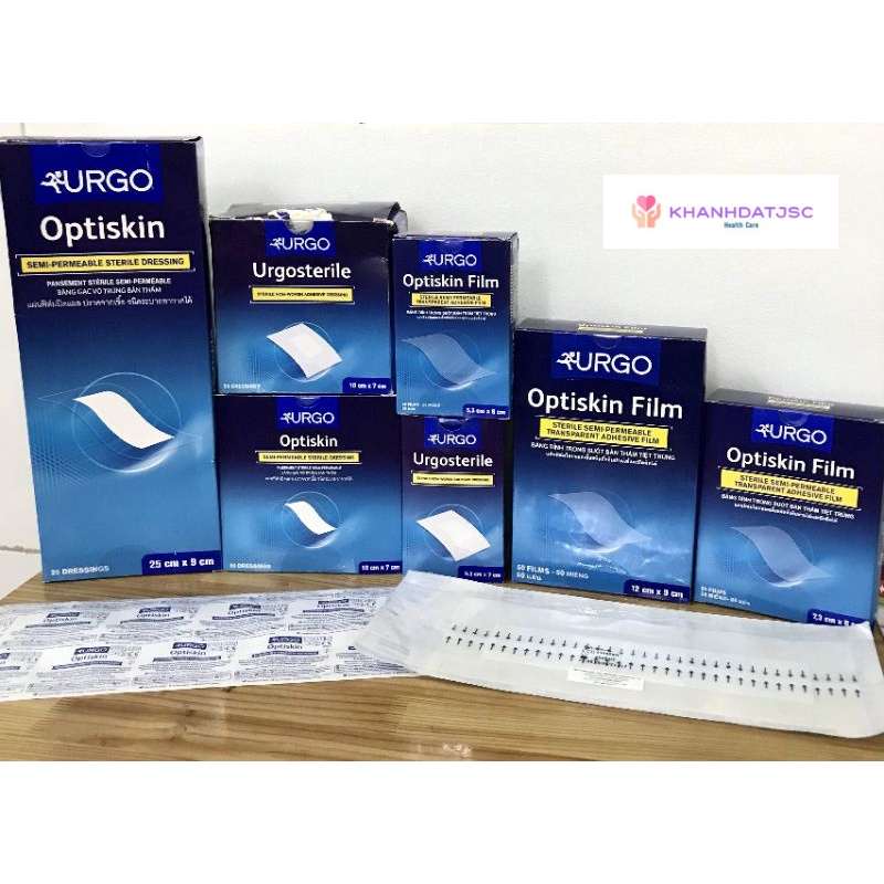 Băng vô trùng trong suốt, không thấm nước Urgo Optiskin Film 53*80, 70*80,120*90