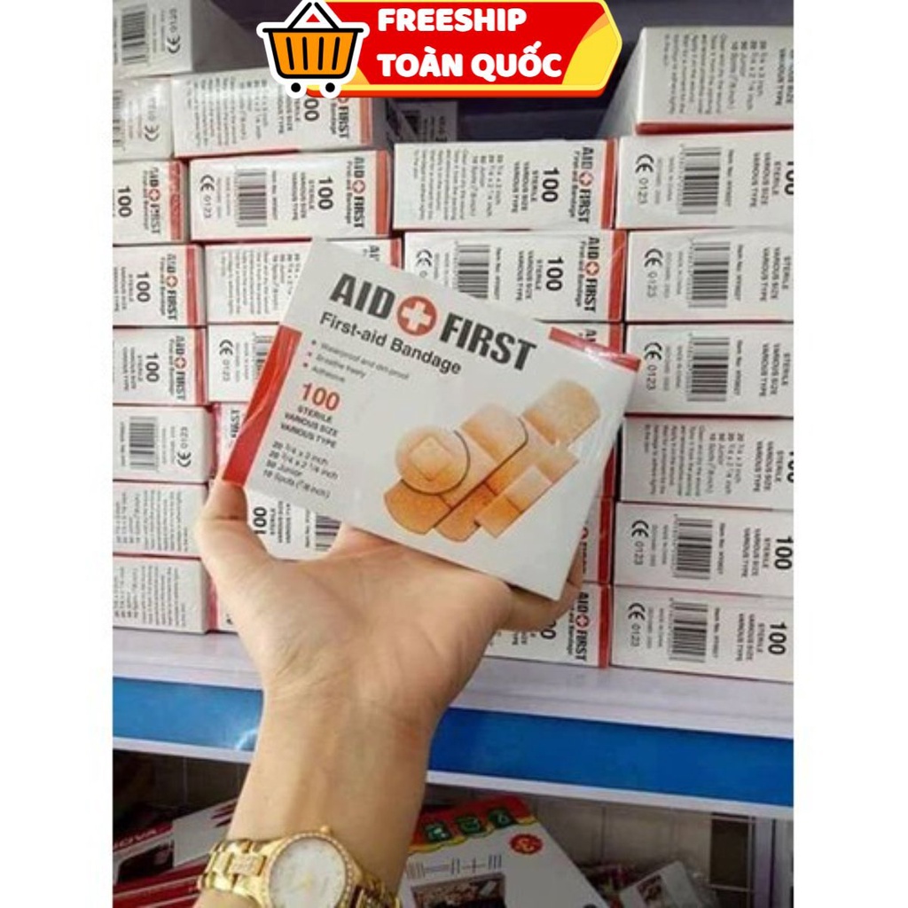 PVN6080 Hộp 100 băng gạc y tế tiệt trùng AID FIRST T2 .