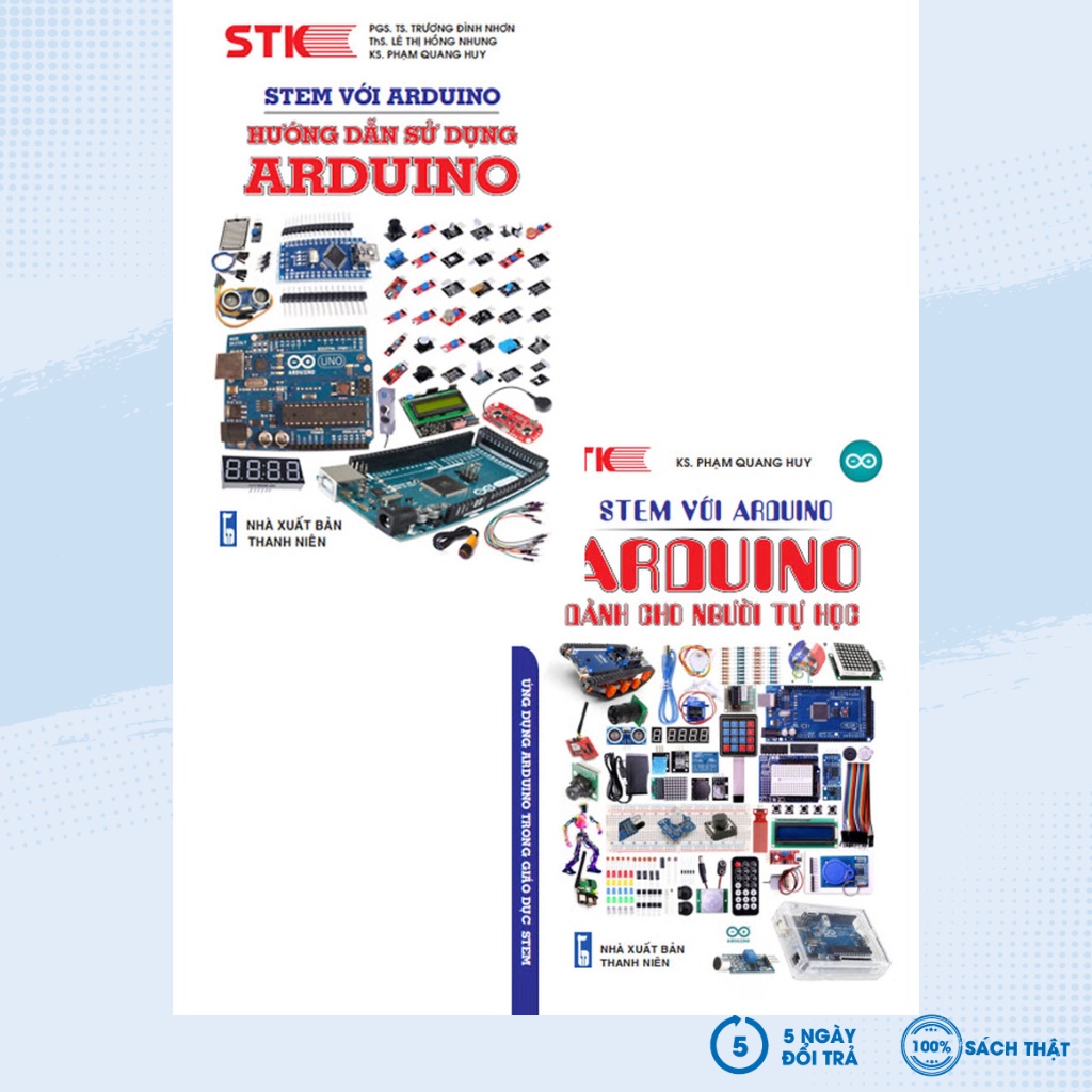 Sách - Combo STEM Với Arduino - Arduino Dành Cho Người Tự Học + Stem Với Arduino - Hướng Dẫn Sử Dụng Arduino (Bộ 2 Cuốn)