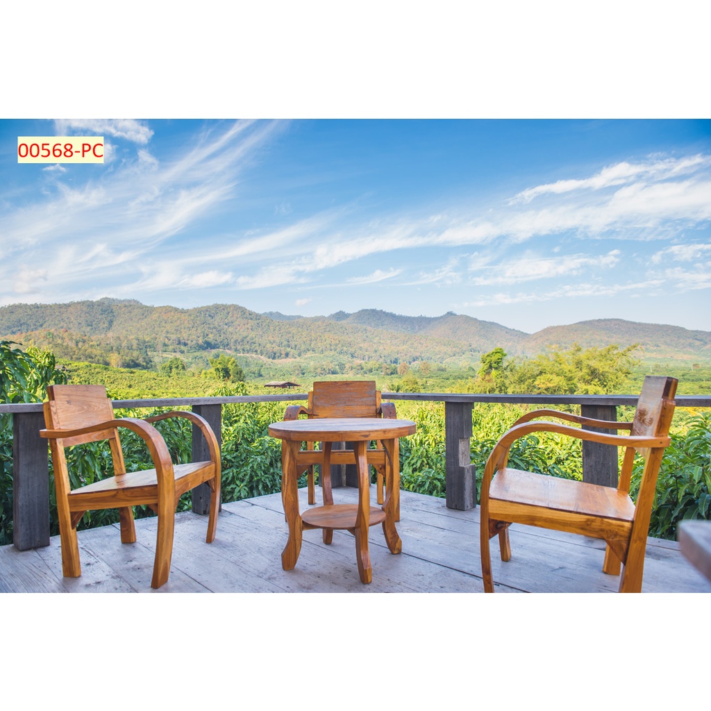Tranh dán tường khổ lớn Quán Cafe, Trà chanh, Trà Sữa, Trang Trí Cửa Hàng 3D