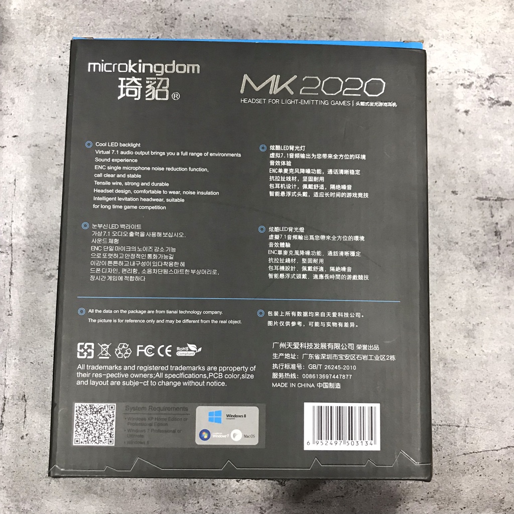 TAI NGHE MÁY TÍNH MICROKINGDOM MK2020 USB